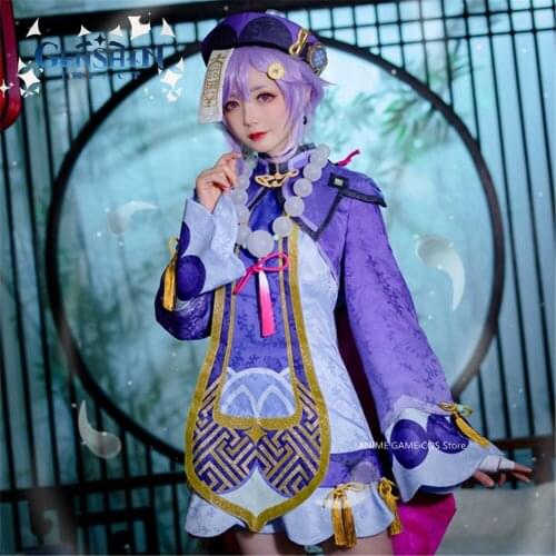 Genshin Impact COS Qiqi Suit Little Zombie Loli Cute Suit Game Anime Cosplay Comic Con Costume Female Role Play Figure Clothing