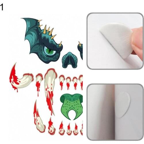 Lightweight Durable Ghost Face Fangs Door Decal Portable Halloween Wall Sticker Exquisite for Garage