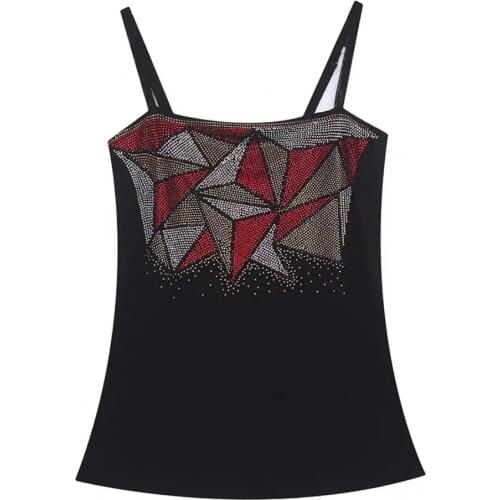 Fashion Sparkly Rhinestone Ribbed Tank Tops Women Summer 2021 Sexy Club Tops Streetwear Tanks Cropped T Shirts