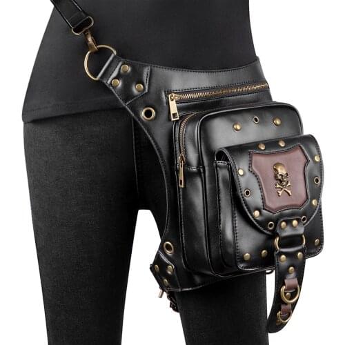 Steampunk motorcycle bag European and American casual one-shoulder slanting cross bag fashion trend mobile phone Fanny pack