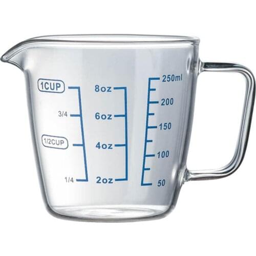 New 250ml/500ml Heat Resisting Glass Measuring Cup Milk Water Scale Microwave Tool Kitchen Tools Milk Coffee Tea Measuring cup
