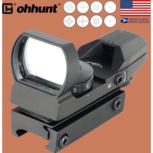 Ohhunt Hunting Holographic Red Dot Sight Reflex 4 Reticle Optics Riflescope Red Green Illuminated Tactical Gun Accessories