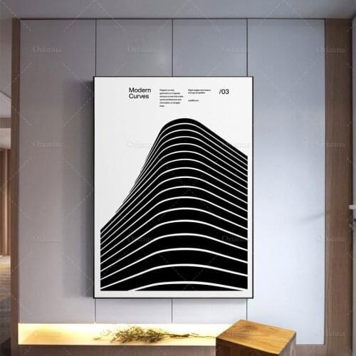 Curves 03, Architecture Design Poster, Minimalist Interior Wall Decor, Modern Art, Print, Typographic, Helvetica Neue,Painting