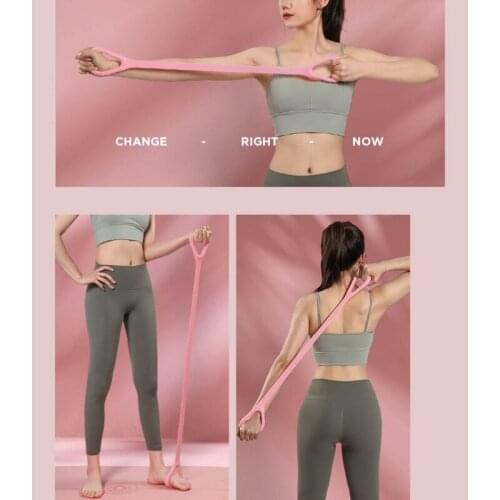 Portable Figure 8 Fitness Resistance Band Elasticity Arm and Back Training Elastic Rope Silicone Shoulder Stretch Band