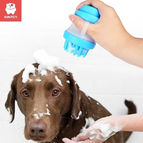 KIMPETS Dog Bath Brush Bath Liquid Storage Supplies Cat Pet Bath Tool Silicone Brush Puppy Brush