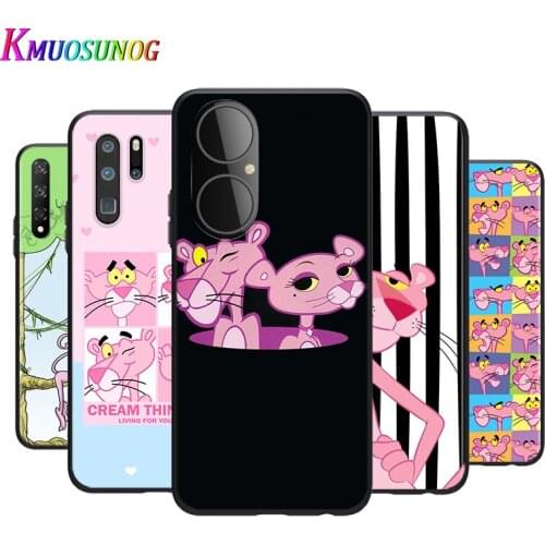 Silicone Cover Pink Panther For Huawei P50 P40 P30 P20 Pro P10 P9 P8 Lite E Plus 2019 Phone Case