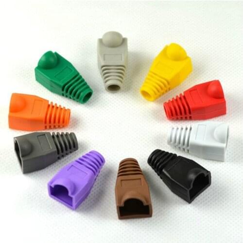 50Pcs Unique RJ45 Strain Relief Boots Ethernet RJ45 Connector Boots Plug Cover RJ45 Boots Cap Cover for CAT5E/6 Ethernet Cable