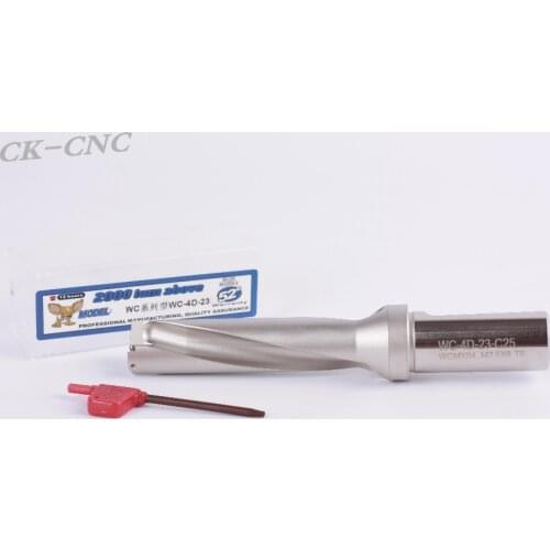 Hight quality WC-4D-23 C25 U drill indexable drill CNC TOOL 23mm-4D Machining length=92mm for WCMX040208 insert