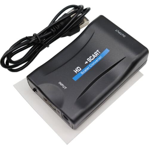 1080P SCART to HDMI-compatible Video Audio Upscale Converter Adapter for HDTV Sky Box STB Plug for HD TV DVD-compatible