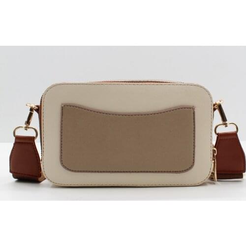 Womens Cream Mink Tan Two Mesh Pockets Hand Shoulder Bag