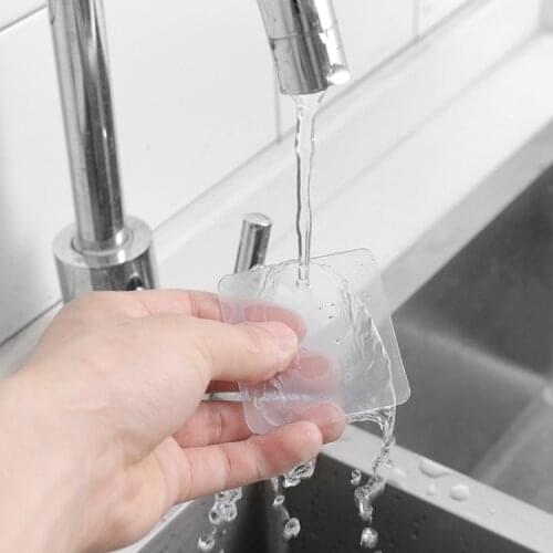100/10 Transparent double-sided adhesive square non-marking double-sided stickers household bathroom kitchen waterproof adhesive