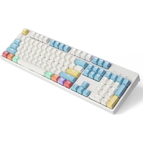 108 Keys Cherry Profile Colorful Chalk Design PBT Backlit Keycaps For 87 104 108 Keys Cherry Mx Switch Mechanical Gaming Keyboar