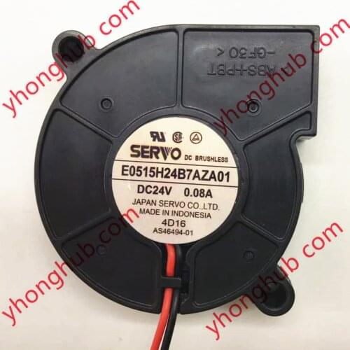 SERVO E0515H24B7AZA01 DC 24V 0.08A 50x50x15mm 2-Wire Server Cooling Fan