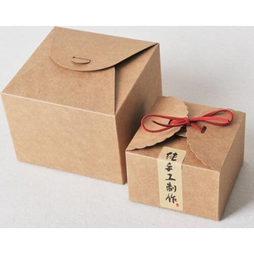 20pcs/lot-9*9*6cm,12*12*9cm Mini S black Kraft Paper Storage Boxes DIY Party Gift Box Cookies Snack Candy Box Baking Package