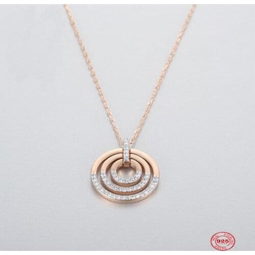 2020 Fashion Charm Pure 925 Silver Original 1:1 Copy, Simple And Elegant Round Exquisite Necklace Female Luxury Jewelry Gifts