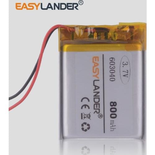 3.7V 800mAh 603040 Lithium Polymer LiPo Rechargeable Battery For Mp3 Mp4 Mp5 DIY PAD DVD E-book bluetooth speaker dvr alarm
