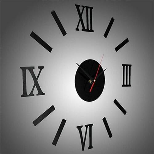 3D Wall Clock 3D Acrylic Wall Hanging Clock DIY Analog Clock Sticker Creative Mirror Decal Living Room Decal Home Decoration