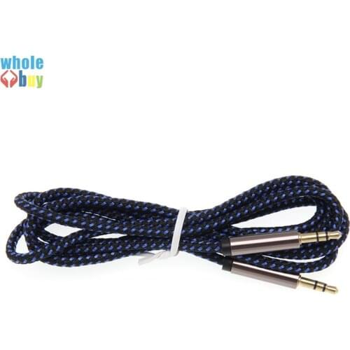 AUX Nylon Braided cable 3.5mm for Car Audio Cable Headphone Extension Code for Phone MP3 Car Headset Speaker 500pcs/lot