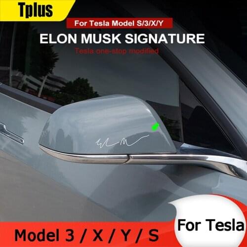 Tplus Car Cool Signature Sticker For Tesla Model S 3 X Y Body Elon Musk Decal Creative Styling Accessories Model Three 2021