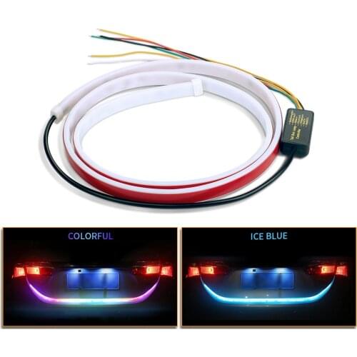 1.2m Car Rear Trunk Tail Light Dynamic Streamer Lighting Turn Signal Light Reverse Warning Lamp Car Floating LED Strip 12V