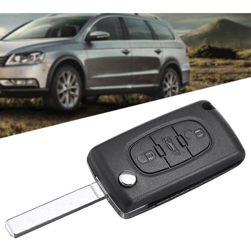 MAYITR Remote key Case for Peugeot 207 307 407 308 607 Flip Folding Car Key Shell 3 Buttons with Key Blade
