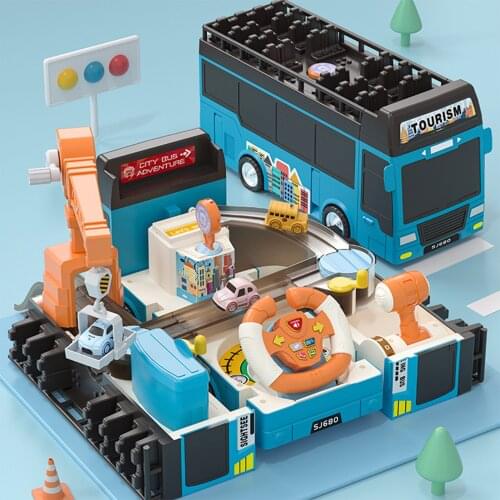 Baby Deformation Toy Car Baby Simulation Bus School Bus Boys Inertia Educational Multifunctional Car Driving Simulation Toy