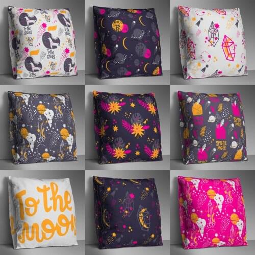 Double Side Print Letter Cushion Cover Polyester Decorative for Sofa Seat Soft Throw Pillow Case Cover 45x45cm