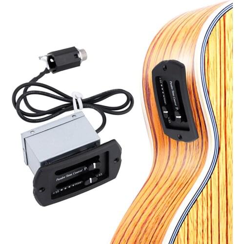 Guitar Equalizer Piezo Ceramic Portable Acoustic Equipment Durable Guitar Accessories ABS Volume Control Pickup Tuner