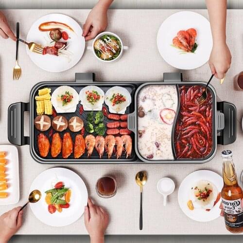 Electric oven Korean household non stick smokeless barbecue electromechanical plate iron plate rinse and bake integrated pot
