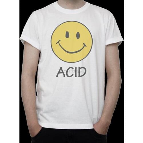 ACID HOUSE SMILE Art T-SHIRT Rave DANCE Ecstasy TECHNO Smilee WHITE Grey 5 Sizes 2019 fashion t shirt tops wholesale tee