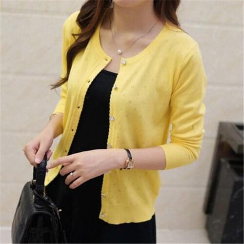 2018 Short design thin cardigan womens cutout sunscreen air conditioning shirt sweater knitted outerwear small cape ZY1700