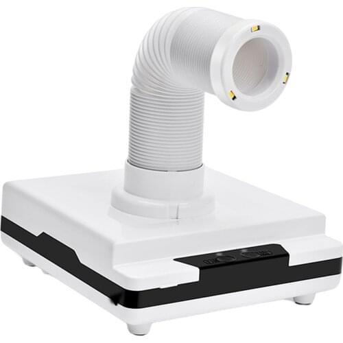 Nail Dust Collector Nails Fan Remover Machine Fingernail Art with Light Retractable Elbow for Full Nail Nail Drills Poly Nail