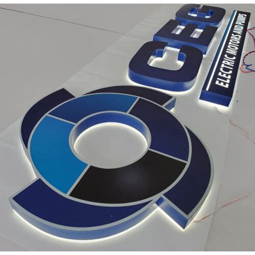 3D UV print backlit matt stainless steel channel letter paint coated