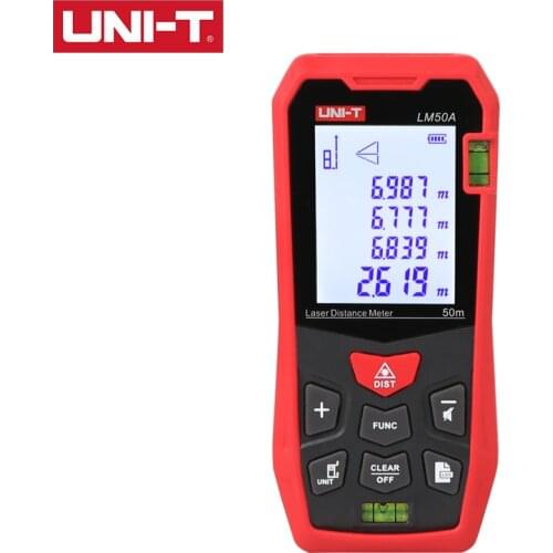 Medidores de distancia láser serie UNI-T LM50A, nivelador físico y electrónico de precisión, milímetros