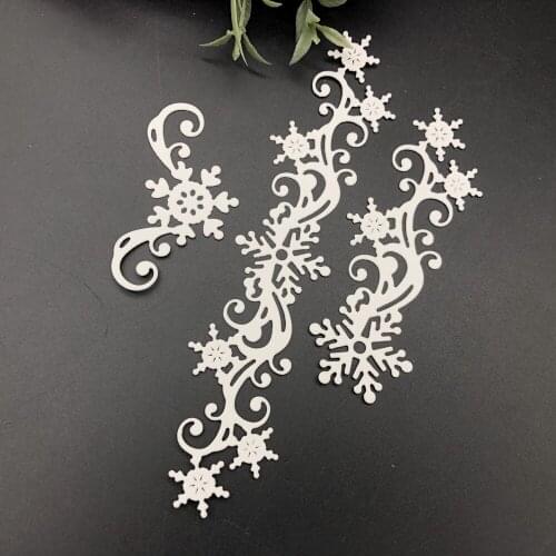 Metal Die Cut Holiday 3pc Snowflakes Border Scrapbooking Paper Craft Handmade Card Album Punch Art Cutter Aliancutle 20102309
