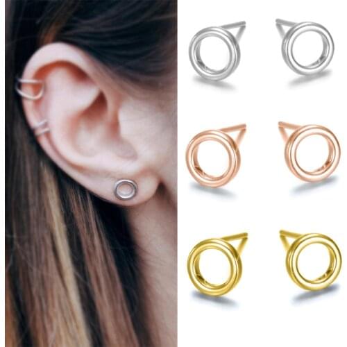 Fashion Minimalist Circle Glossy Stainless Steel Earrings for Women Earrings Girls Birthday Party Gift Jewelry Pendientes