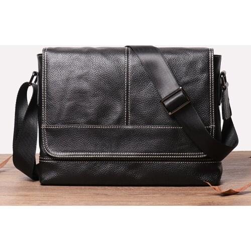 100% Natural Cow Leather Men Messenger Bags Genuine Leather Shoulder Crossbody Bag