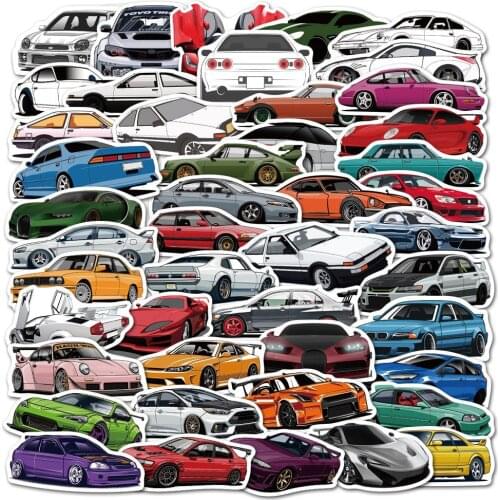 10/50/100pcs Sports Racing Car Stickers for Helmet Bumper Luggage Bicycle Snowboard Cool Vinyl Decals Sticker Bomb JDM Styles
