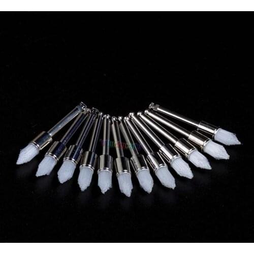 50pcs New Dental White Nylon Polishing Polisher Prophy Brush Tapered Type Lab Product for teeth whitening