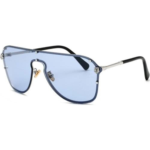 Latest Fashionable Custom Women Men Metal Fashion Italy Design Rimless Stainless Oversized Sunglasses 2020 AS063