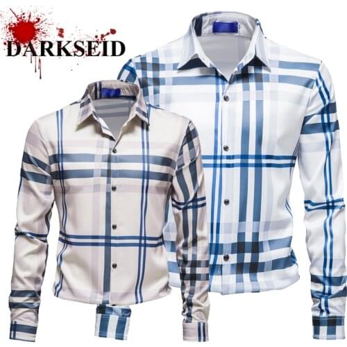 New mens long-sleeved shirts fashion striped printed long-sleeved shirts, business casual shirts, gentlemens essential shirts