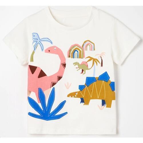 1-7Y Boys t shirt Brand Summer 100% Cotton Baby Boys Clothes Kids t-shirt Short Sleeve Infant Children Casual Tees Dinosaur Tops