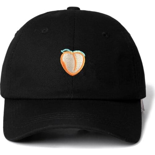 Dropshipping Peach Snapback Cap Cotton Baseball Cap For Men Women Adjustable Hip Hop Dad Hat Bone Garros Casquette