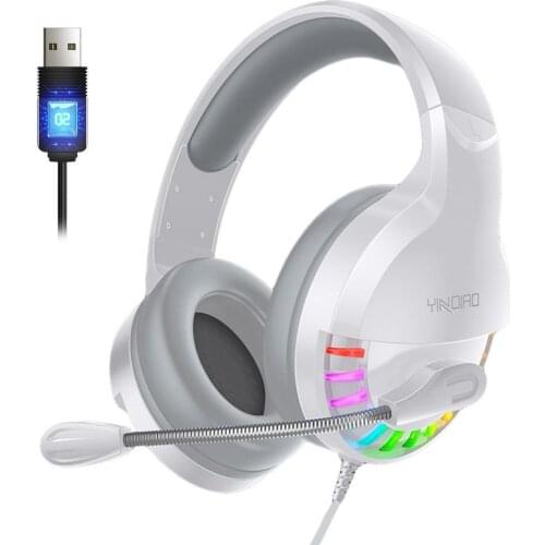 Q2 Wired Gaming Headset LED Light Headphones with Mic for Computers Laptops Headphone Wired Gaming Headset Gaming WiredHeadphone