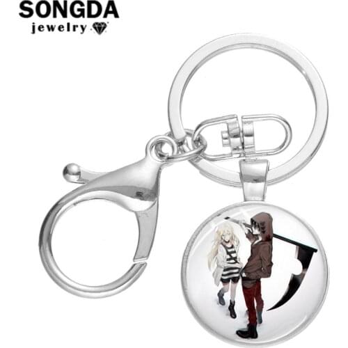 SONGDA Lovely Angels of Death Ray Zack Keychain High Quality Lobster Buckle Metal Key Ring Anime Cosplay Bag Charm Souvenir Gift