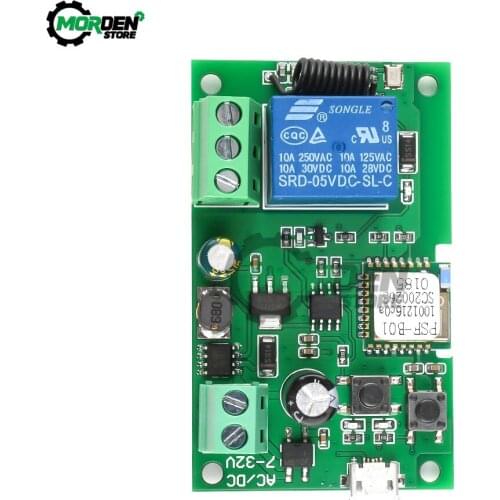 USB 5V/DC7-32V WiFi Wireless Smart Switch Relay Module WIFI Remote Control Relay Switch Module 433MHZ Relay Module Dropship