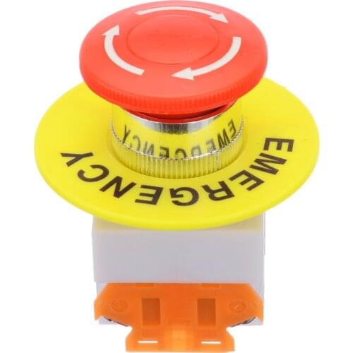 High Quality Self Locking Red Mushroom Cap Emergency Stop Push Button Switch 660V 10A For Electric Supplies
