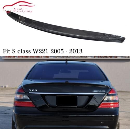 W221 AMG style carbon fiber spoiler for Mercedes S class W221 2005 - 2013 4-door Sedan S300 S350 S400 S450 S500 Trunk Boot Lip