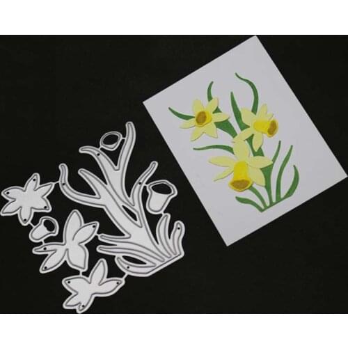 YINISE Metal Cutting Dies For Scrapbooking Stencils Leaves Daffodil Scrapbook CUT DIY Paper Cards Decoration Embossing Die Cuts