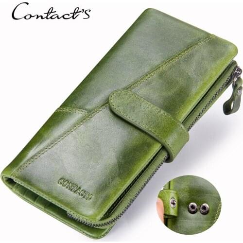 New Genuine Leather Women Wallet Fashion Female Long Clutch Wallets Zipper Card Holder PurseLarge Capacity Phone Bags Card Holde